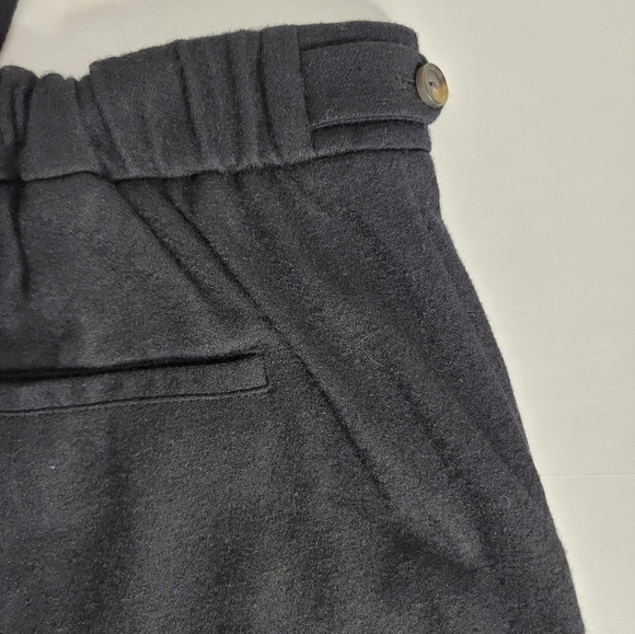 Vince Sz M Flannel Pants Pull On Wool Straight Pockets Ankle Crop Black - Picture 8 of 8